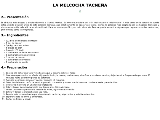 LA MELCOCHA TACNEÑA screenshot