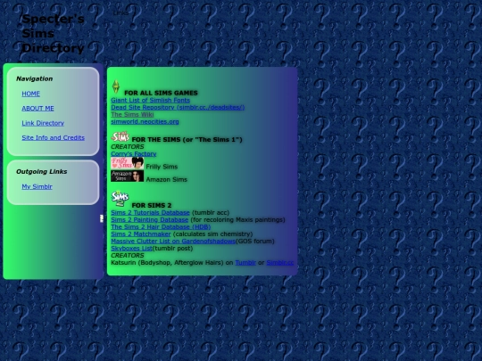 links screenshot