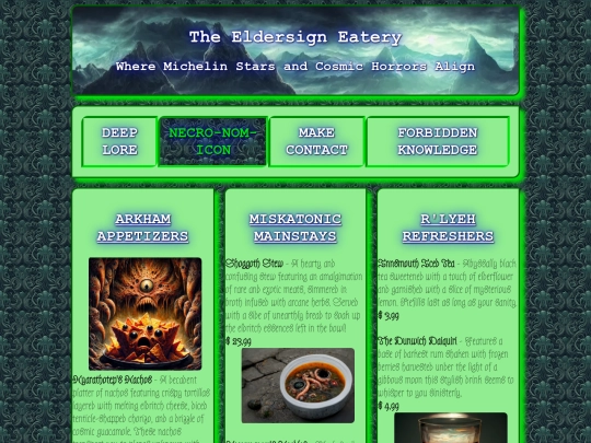menu screenshot