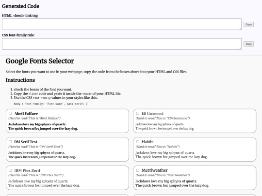 fontselect screenshot