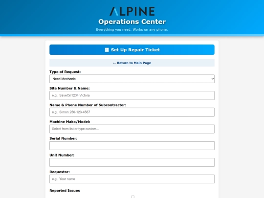 repair-ticket screenshot
