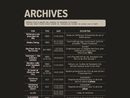 archives screenshot