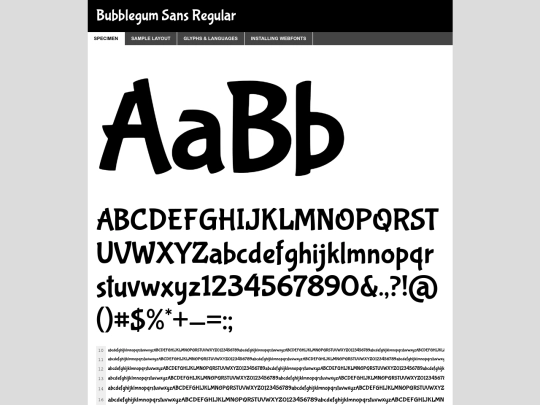 myfonts/bubblegumsans-regular-demo screenshot