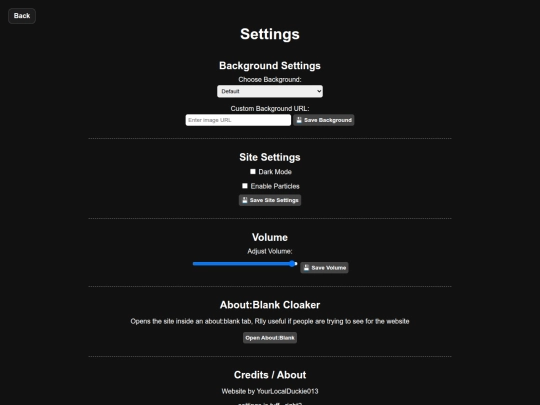 Settings screenshot