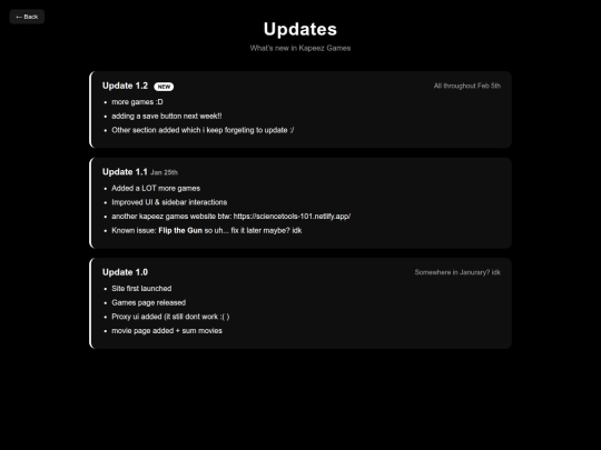 updates screenshot