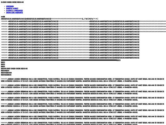 fonts/glossy/glossysheenshine-ow6wq-demo screenshot