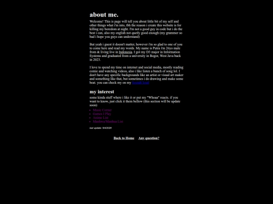 pages/about screenshot