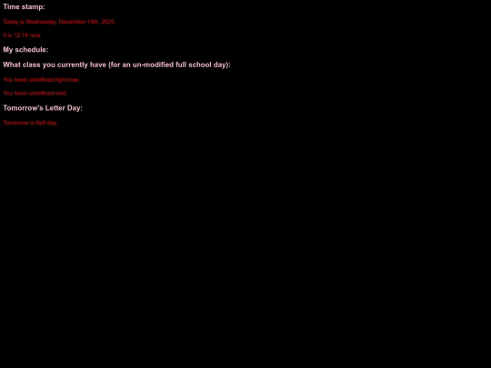 Justine's Schedule screenshot