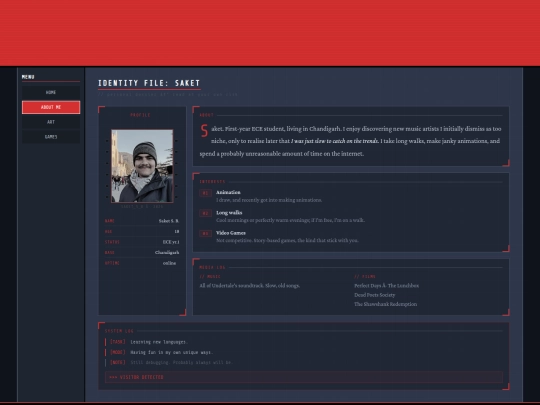 aboutme screenshot
