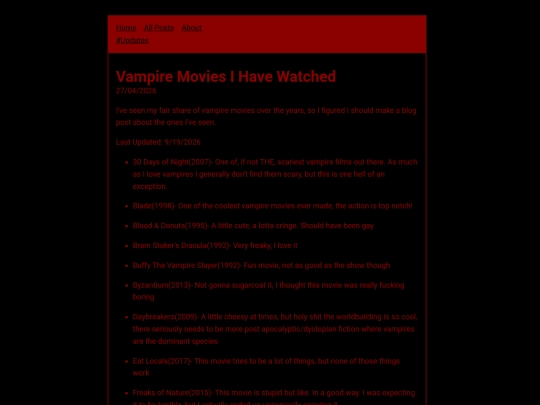 blog/posts/movies screenshot