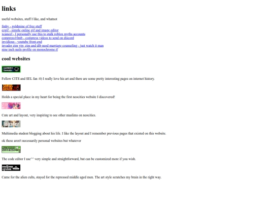 links screenshot