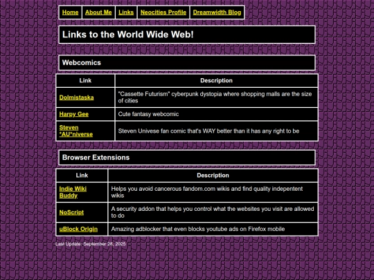 links screenshot