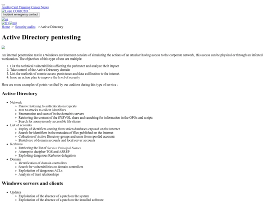 Active Directory pentesting - Cogiceo screenshot