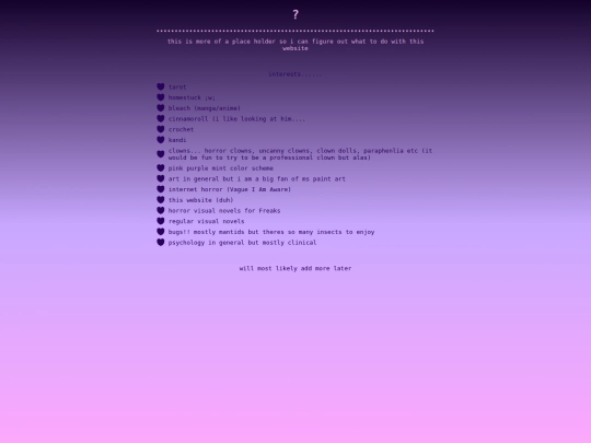 interests screenshot
