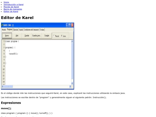 EditordeKarel screenshot