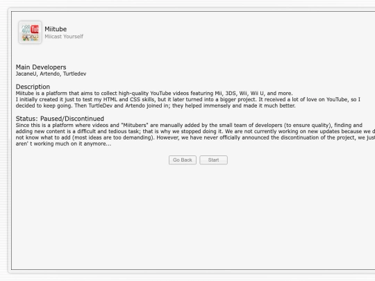 ProjectPages/MiiTube screenshot