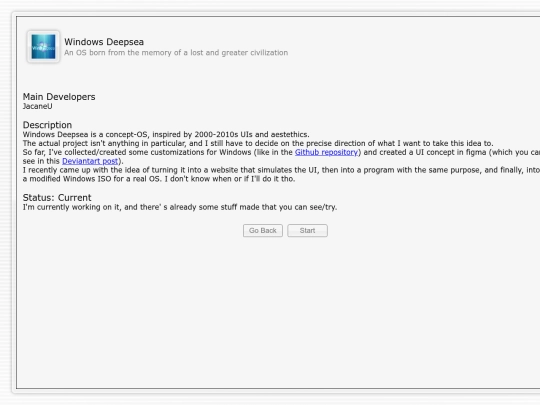ProjectPages/WinDeepsea screenshot