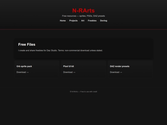 freebies screenshot