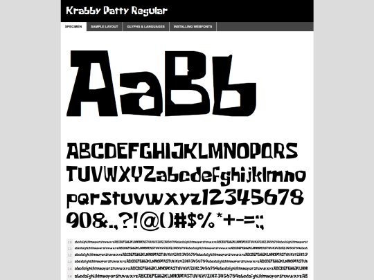font_folder/krabby_patty-demo screenshot