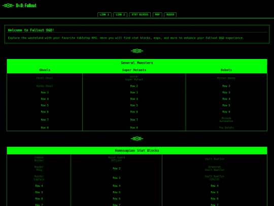 MonstersTables screenshot