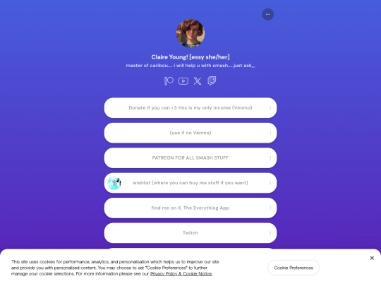 linktree screenshot