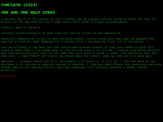 reviews/conclave screenshot