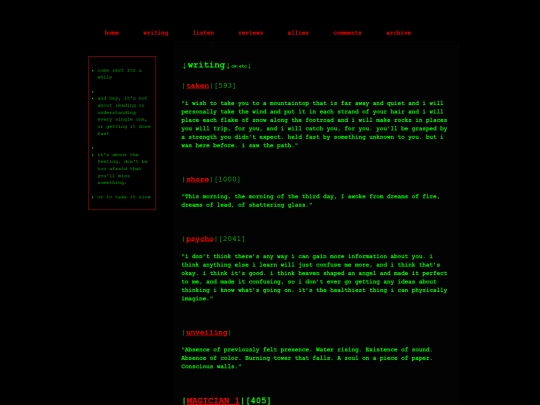 writing screenshot