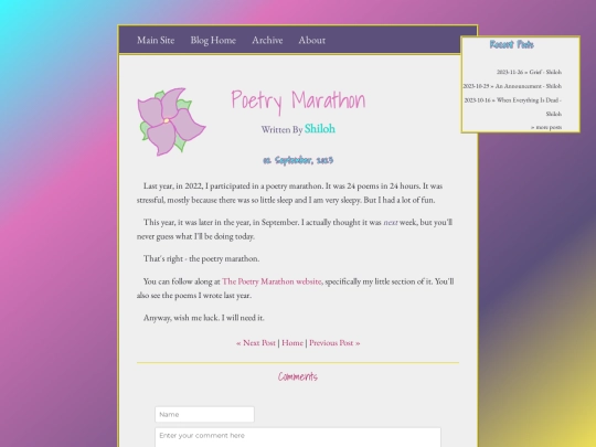 blog/posts/2023-09-02-Poetry-Marathon screenshot