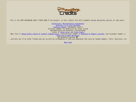 glorier/credits screenshot