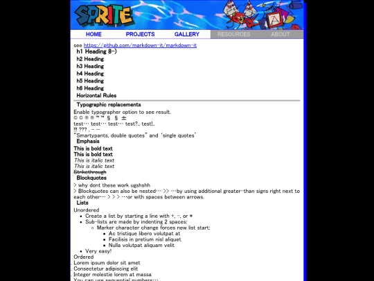 test/markdown screenshot
