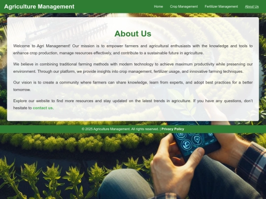 Agriculture-Management-System/about-us screenshot