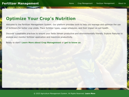 Agriculture-Management-System/fertilizer-management screenshot
