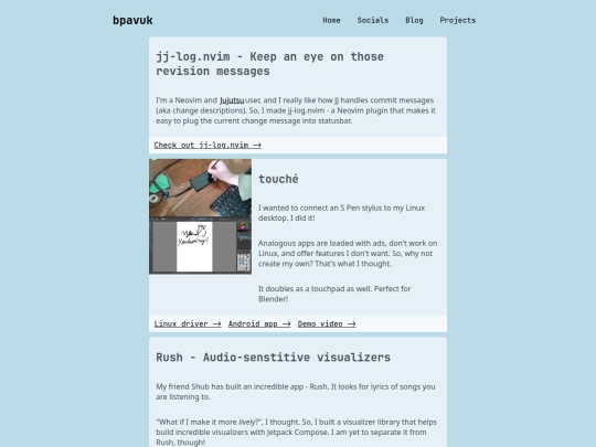 projects screenshot