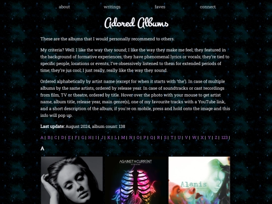 pages/adored-albums screenshot