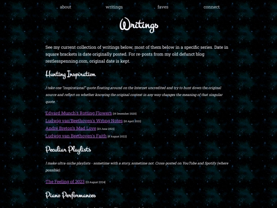writings screenshot