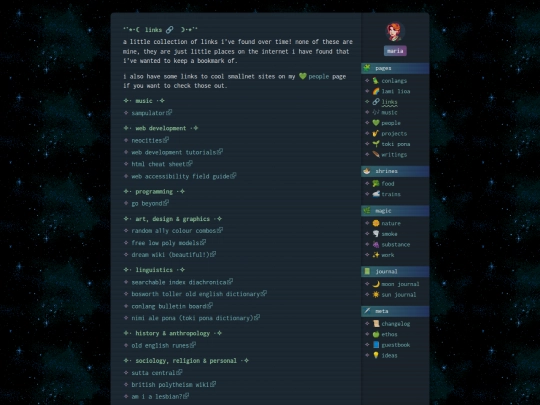 links screenshot