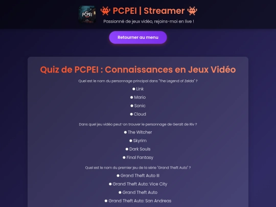 Games/quiz screenshot