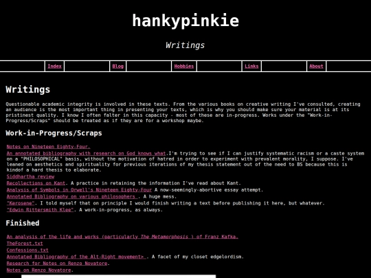 subpages/writings screenshot