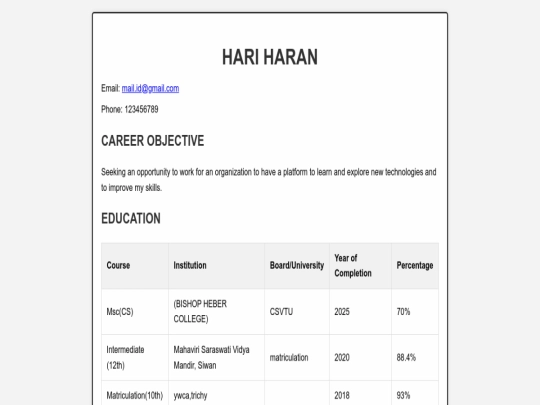 index screenshot