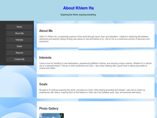 aboutme screenshot
