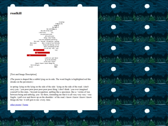 poems/roadkill screenshot