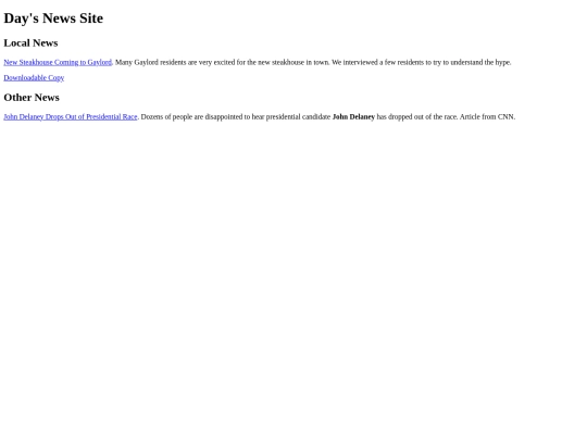 NewsSite screenshot