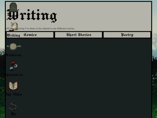 writing screenshot