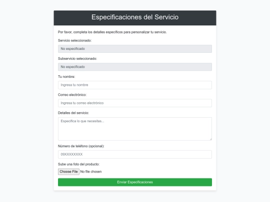 Zapateria/pages/especificaciones screenshot