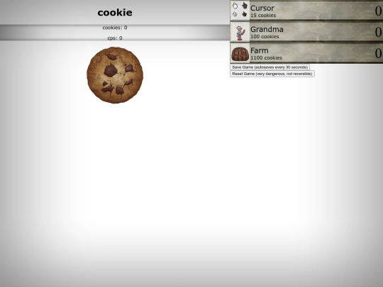 experiments/cookie screenshot