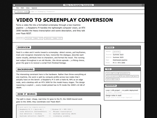 projects/details/video-to-screenplay screenshot
