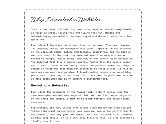 journal/why-i-made-a-website screenshot