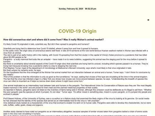 covid19origin screenshot