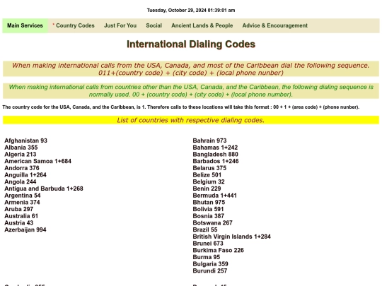 dialingcodes screenshot