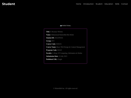 student screenshot